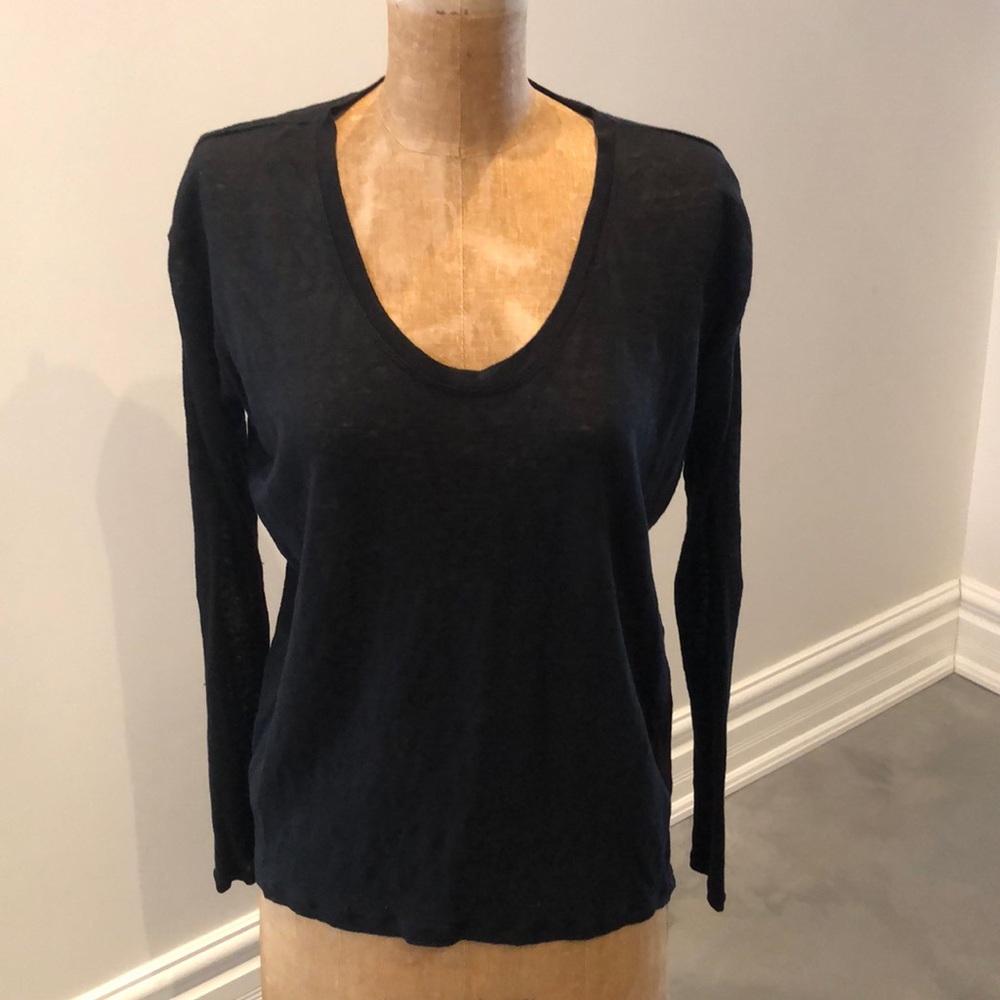 Long-sleeved linen t-shirt by Gap